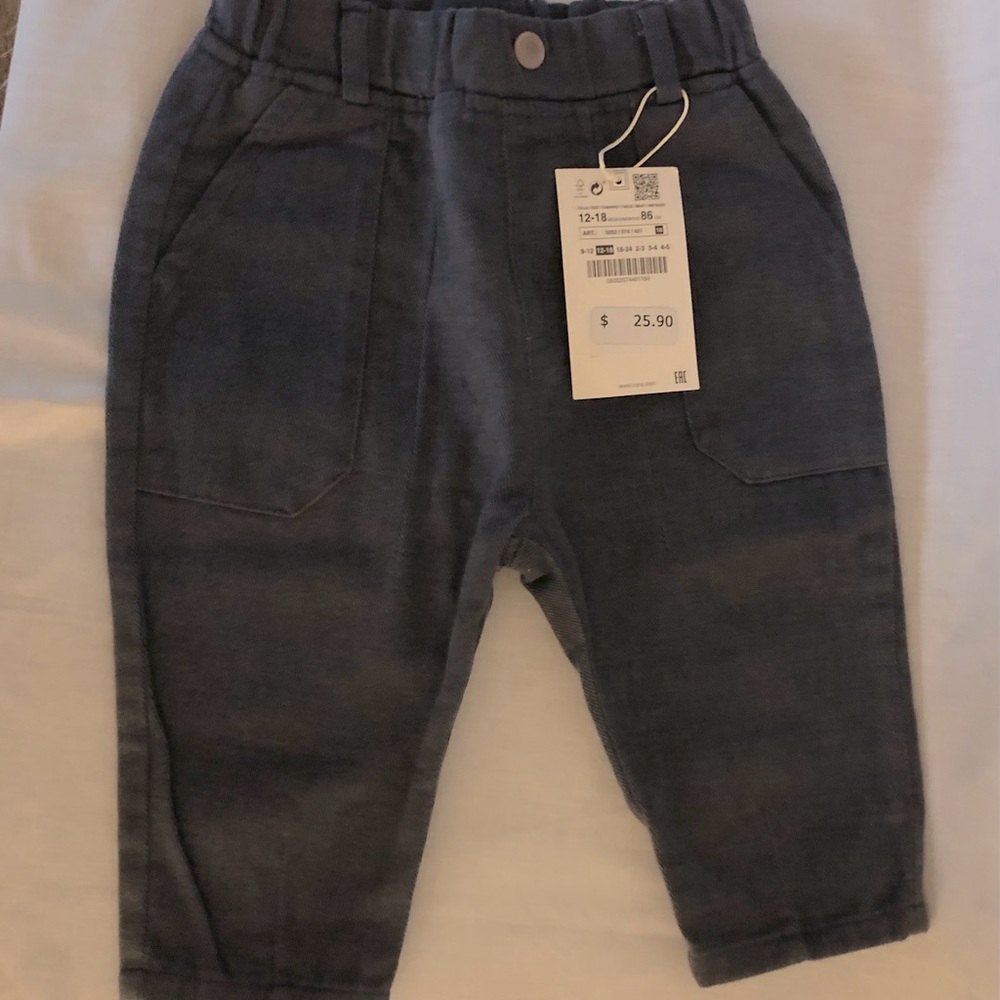 Zara Boys 12-18 months Twill Blue Pants